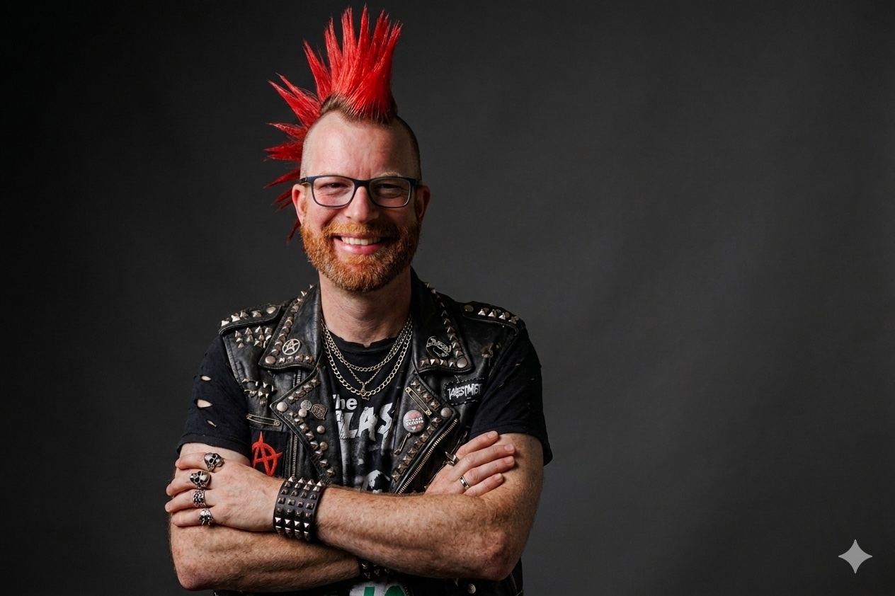 Dr. Roman Zenner als Punk-Illustration